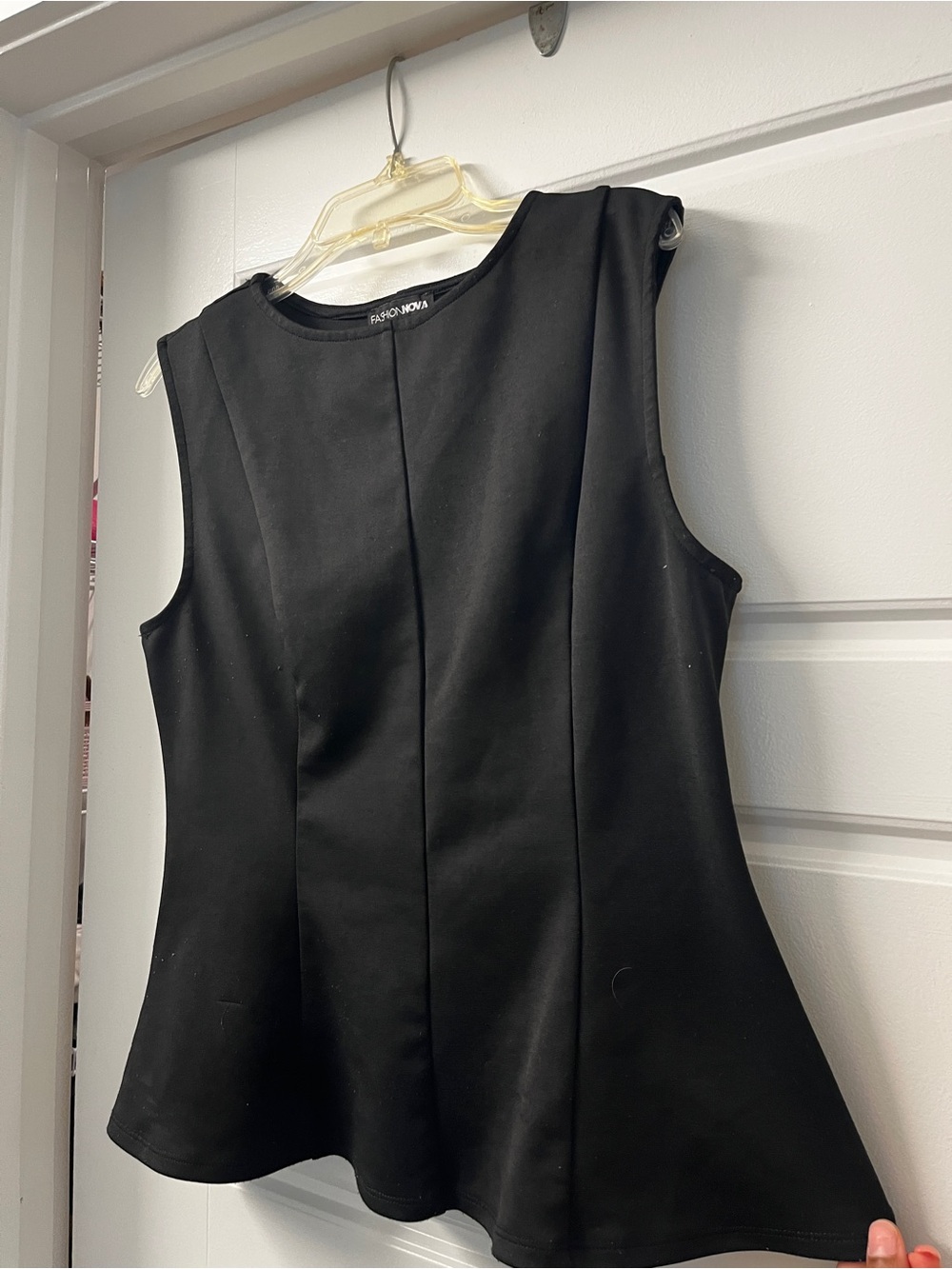 Fashion Nova Black Peplum Tank Top
